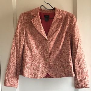 Pink and Cream Zebra Print Blazer
